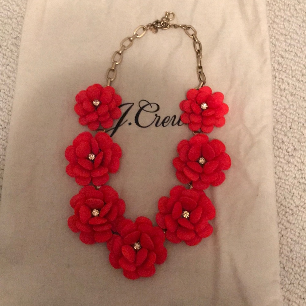 PERFECT CONDITION JCREW orange flower necklace